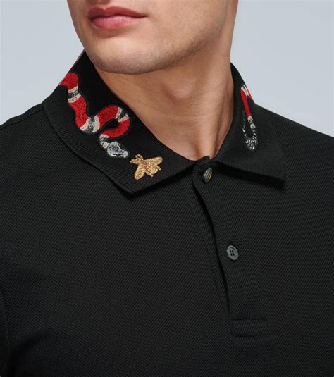 gucci shirts with snakes|Gucci polo snake collar.